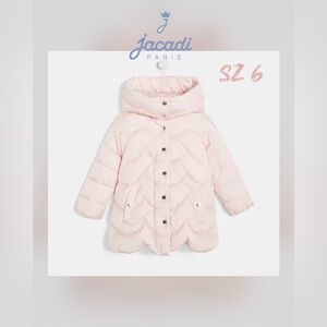 Jacadi Paris Girls Luxury winter light pink Puffer Coat – Size 6